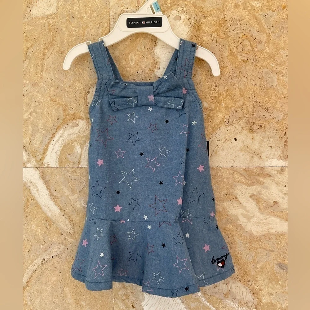 Tommy Hilfiger Baby Girls Printed Chambray Sundress